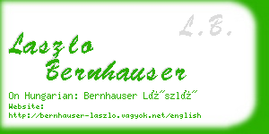 laszlo bernhauser business card